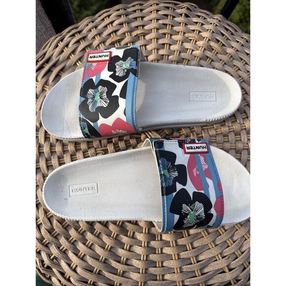 Hunter Sandals Womens US 7 UK 5 Flip Flop Slides Multicolor Floral - Picture 9 of 13